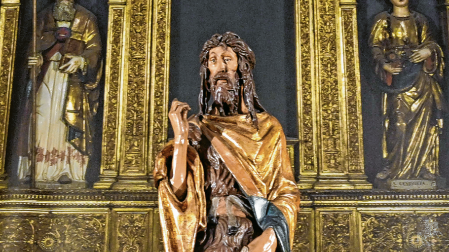 Heilige Johannes der Täufer, Figur in in der Basilika Santa Maria Gloriosa dei Frari in Venedig
