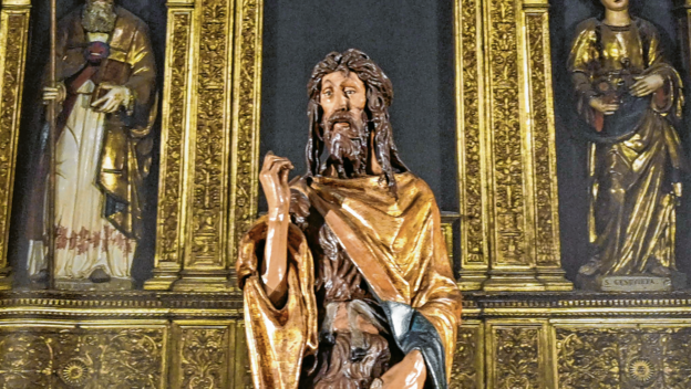 Heilige Johannes der Täufer, Figur in in der Basilika Santa Maria Gloriosa dei Frari in Venedig