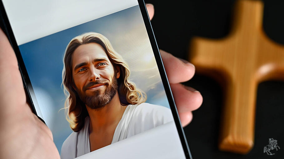 Die App Text with Jesus von der Tech-Firma Catloaf Software auf einem Smartphone