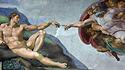 Michelangelo zeigt den klugen Menschen, der sich seinem Schöpfer zuwendet.