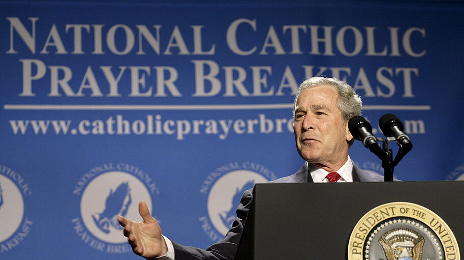 George W. Bush spricht auf einem Gebetsfrühstück
