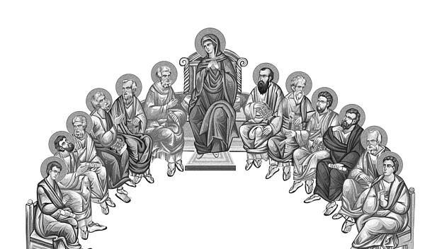 12 Apostel und Maria an Pfingsten