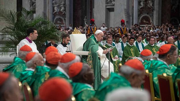 Franziskus bei der Predigt vor den Kardinälen am zweiten Tag des nicht-öffentlichen Konsistoriums.