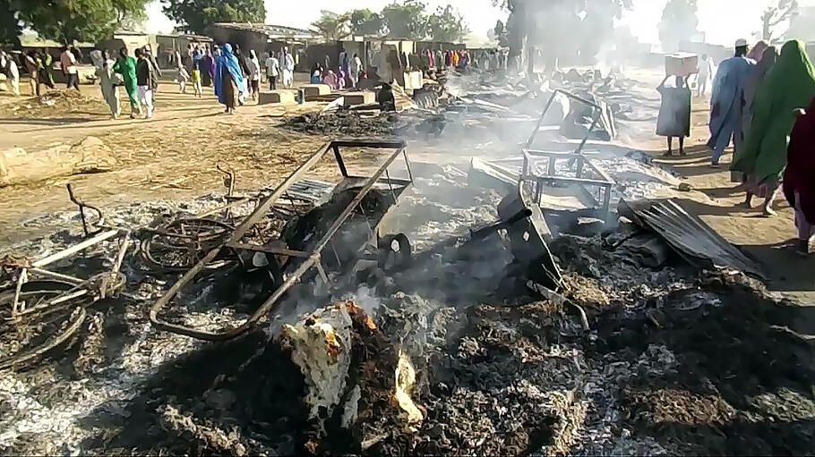 Sieben Menschen sterben bei Terrorangriff in Nigeria.
