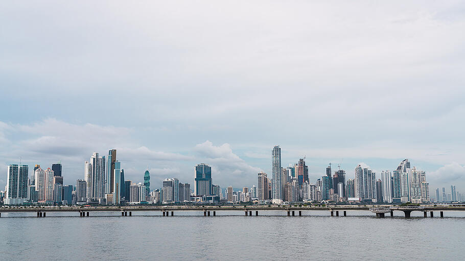 Skyline of Panama city in cloudy day