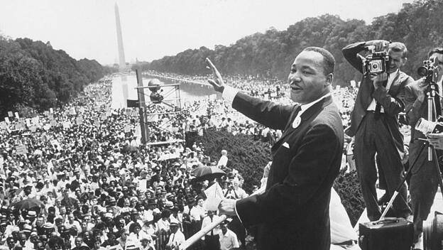 Martin Luther King beim Marsch auf Washington am 28. August 1963.
