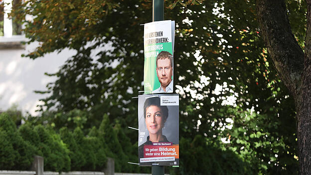 Leipzig, Sachsen: Wahlplakate zur Landtagswahl