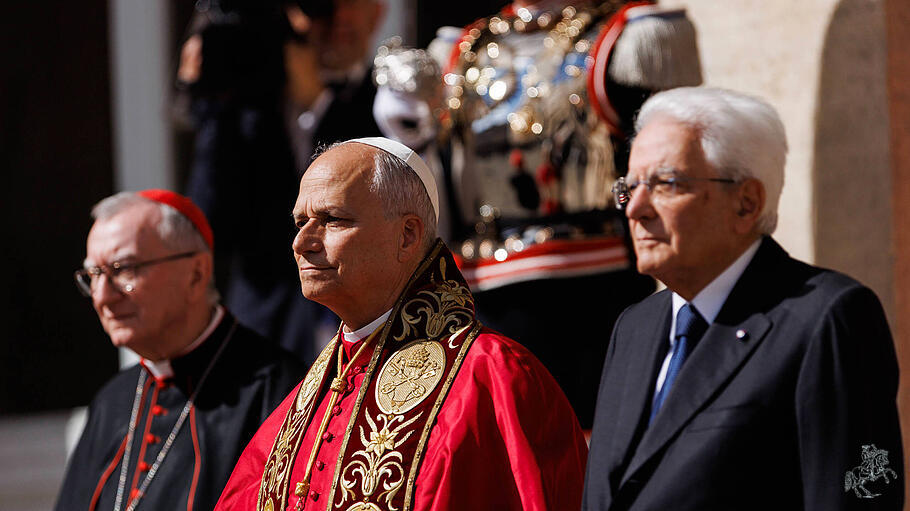 Kardinalstaatsekret&auml;r Pietro Parolin, Papst Leo XIV., Sergio Mattarella