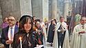 Friedliche Osterfeierlichkeiten erlebte Cornelia Kimberger in Jerusalem – hier bei der Prozession in der Grabeskirche.