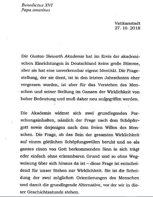 Brief von Benedikt XVI.