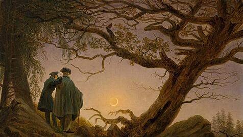 Das Gem&auml;lde zeigt Caspar David Friedrich mit seinem Freund und Sch&uuml;ler August Heinrich (links). F&uuml;r den Maler war die Erfahrung der Natur nicht m&ouml;glich ohne eine zugrunde liegende Gotteserfahrung.&nbsp;