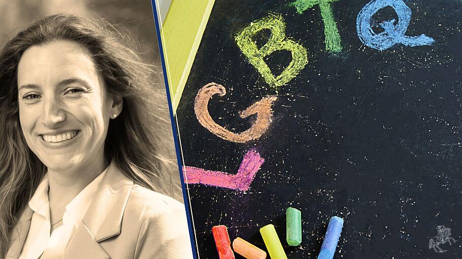 LGBT in Regenbogenfarben auf einer Kreidetafel