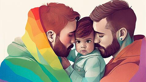 Homosexuelles Paar mit Kind